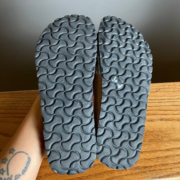 Birkenstock Papillio Madrid Shiny Python Gold Brown Slip On Sandals US 8 EU 39 - Picture 5 of 6